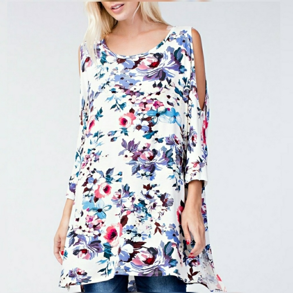 Floral Print Women's Tunic Top